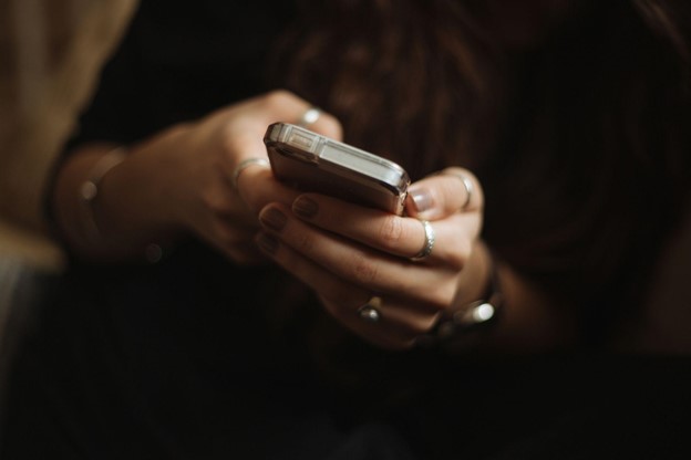 A person using a smartphone